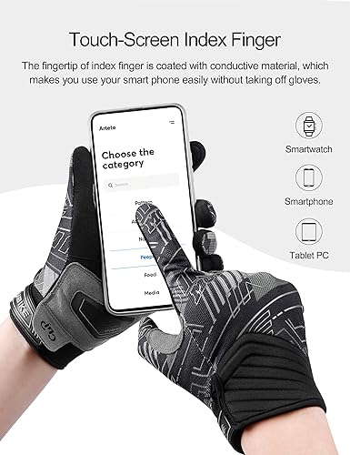 Miniatura 10 de INBIKE Guantes transpirables de motocross para hombre, con protección de nudillos duros, pantalla táctil para motocicleta, deportes de motor,