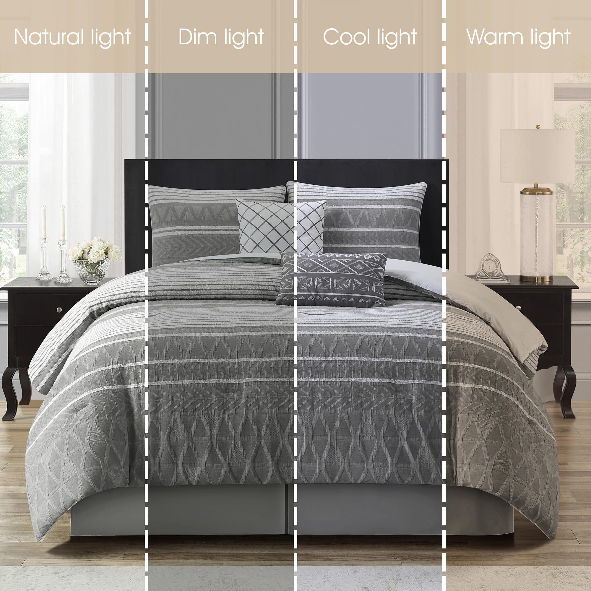Amazon.com: Stratford Park Cotton King Size Comforter Set, 6 Piece