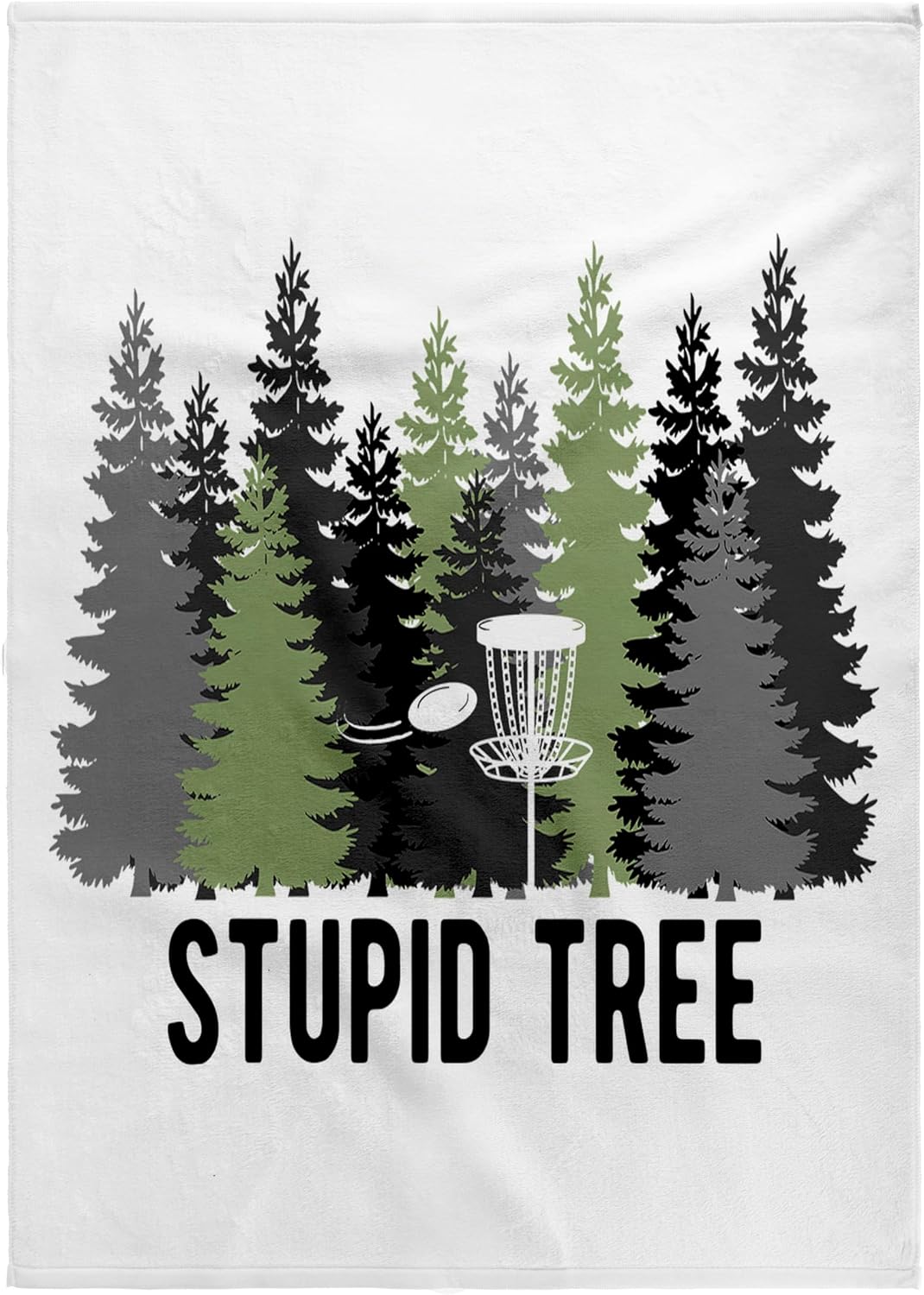 3dRose Stupid Tree with disc and Basket in a Row of Pines on White Background 22x30 Bath Hand Pool Towel
