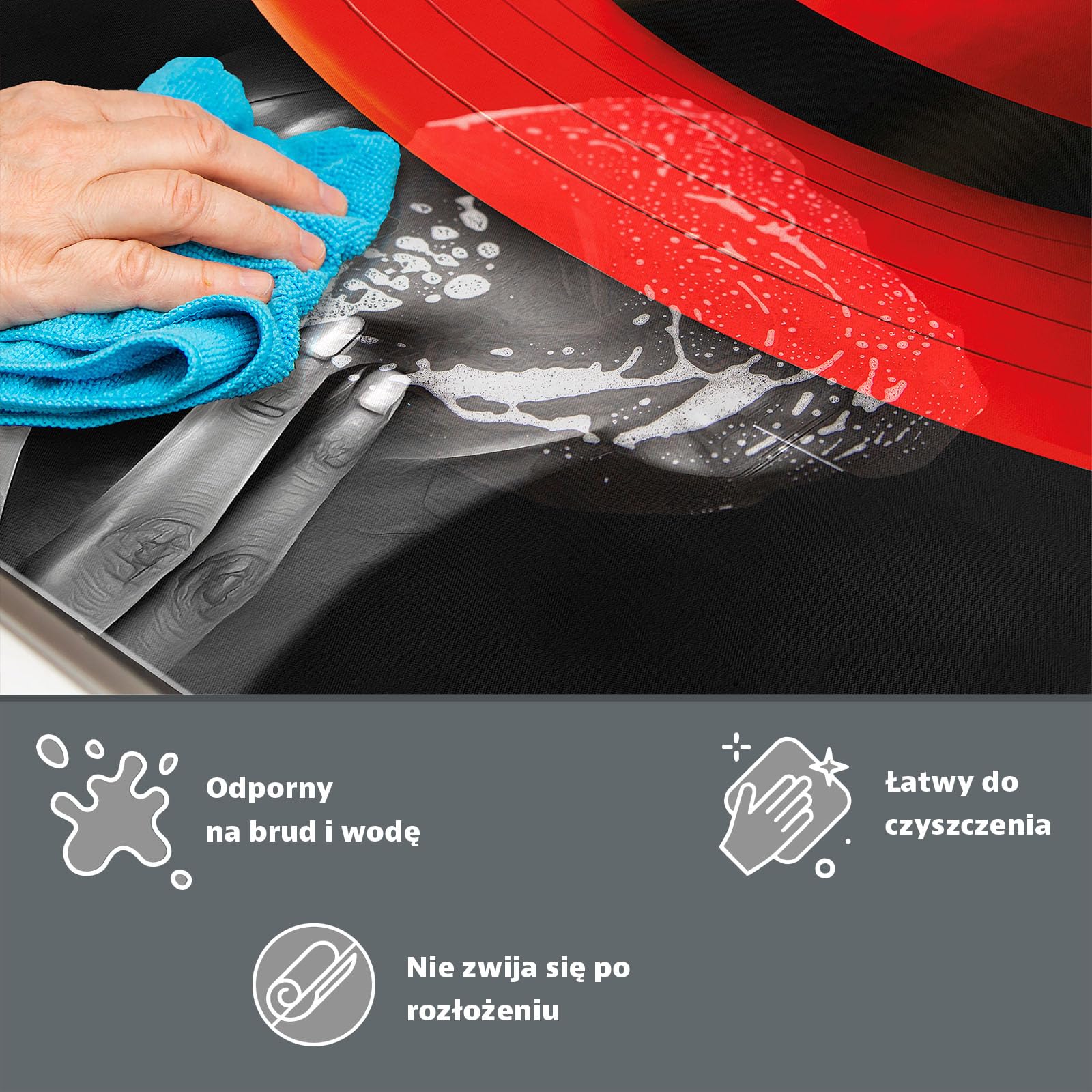 Tapa para placa de induccion - Placa protectora vitroceramica 80x52 cm - rojo - negro - mujer