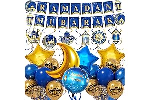 Ramadan Mubarak Banner Gold: Golden Ramadan Decorations for Eid Mubarak Party