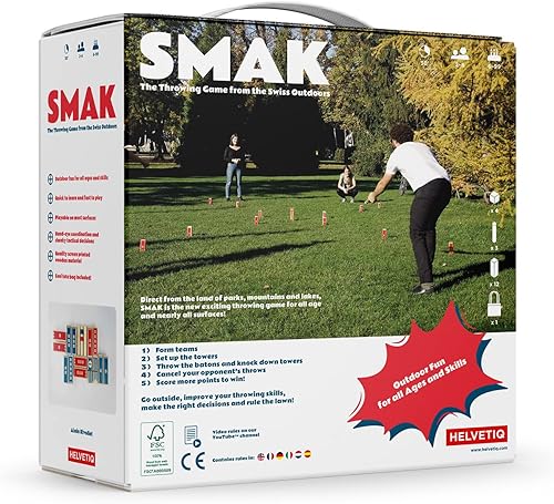 Miniatura 2 de SMAK The Throwing Game - Divertido juego al aire libre para 2-6 jugadores, juegos de césped, juego de patio para niños y adultos, a partir de 6