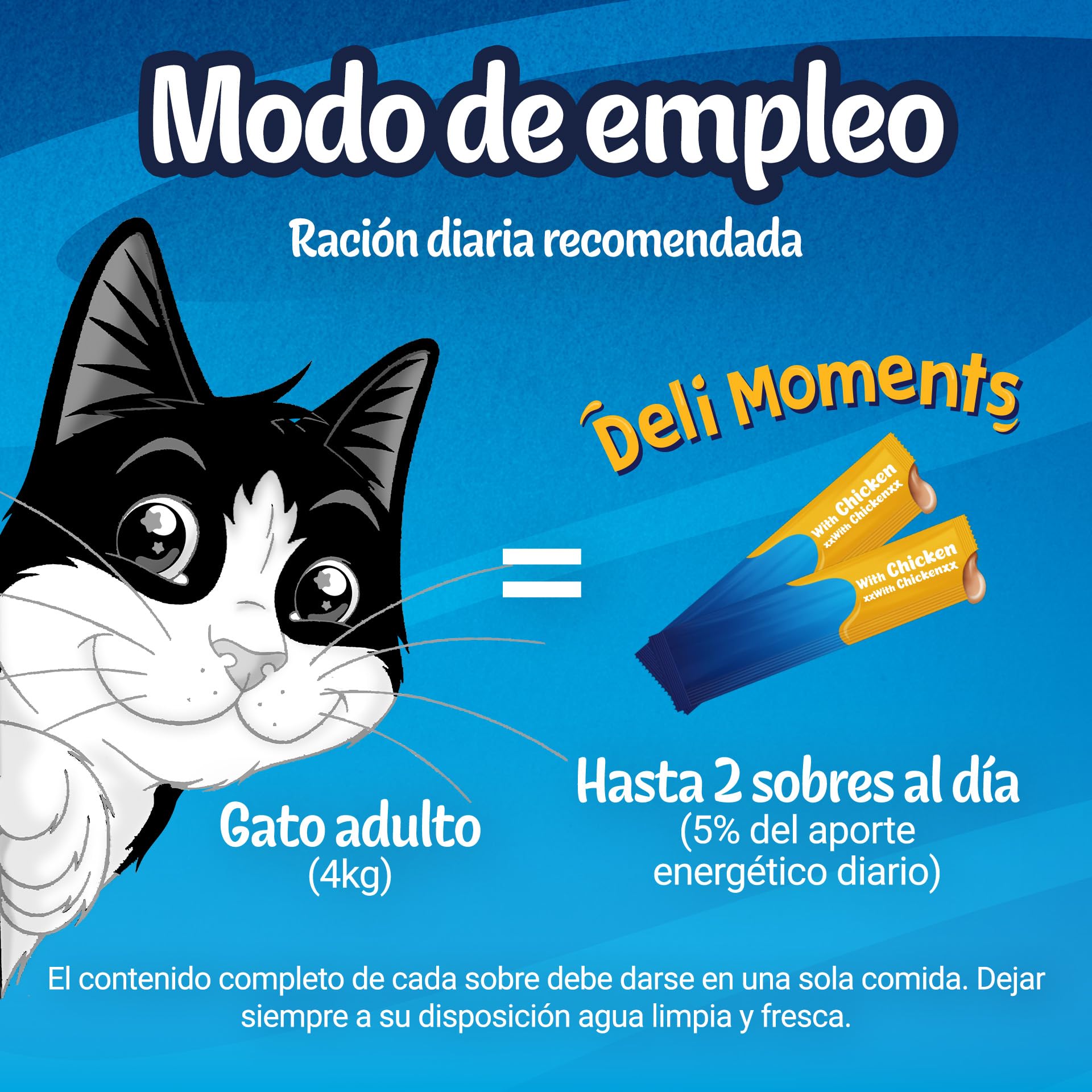 Purina Felix DeliMoments, Snack líquido, Premio para Gato Variedad de sabores, 6 Paquetes de 48 Sobres de 10g - 288 Sobres