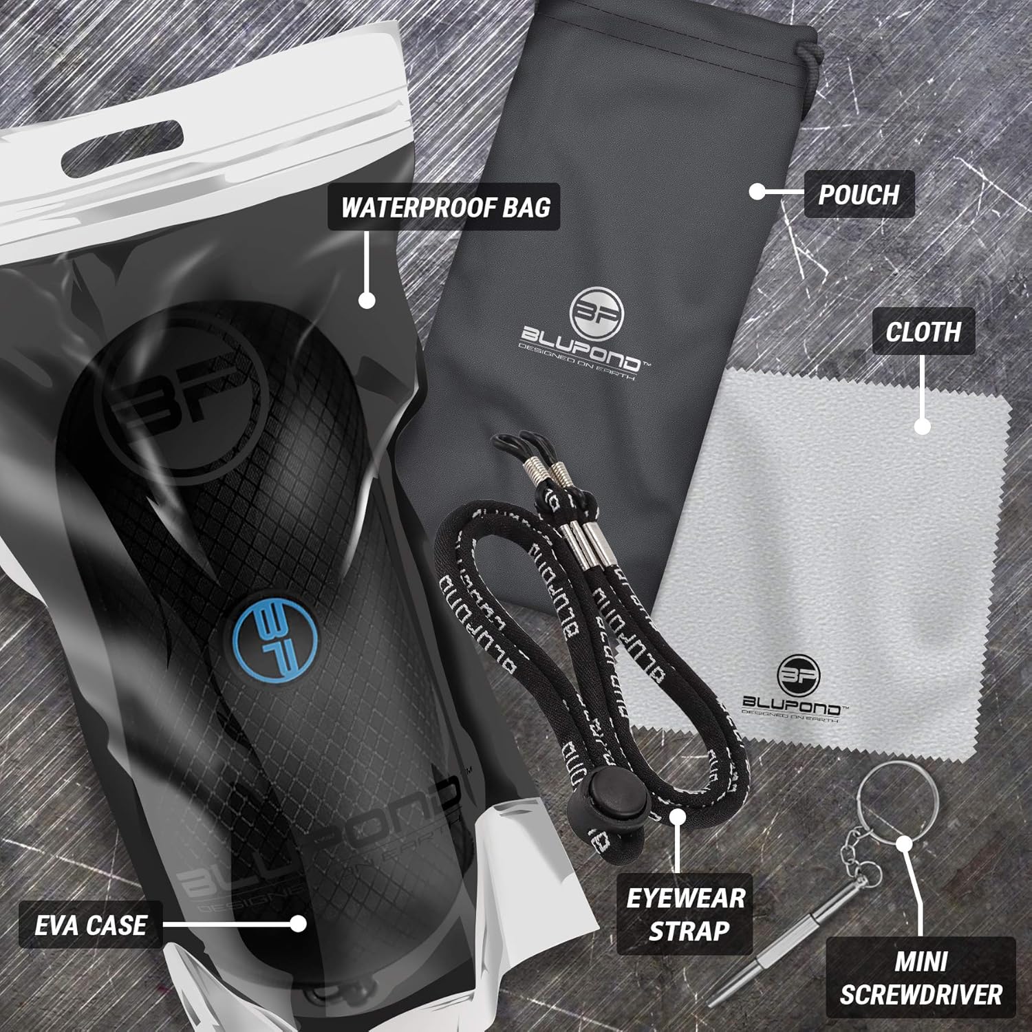 BLUPOND Sunglasses Case Semi Hard EVA Shell with Metal Hanging Hook Belt Clip Sun Glasses Storage - Image 6