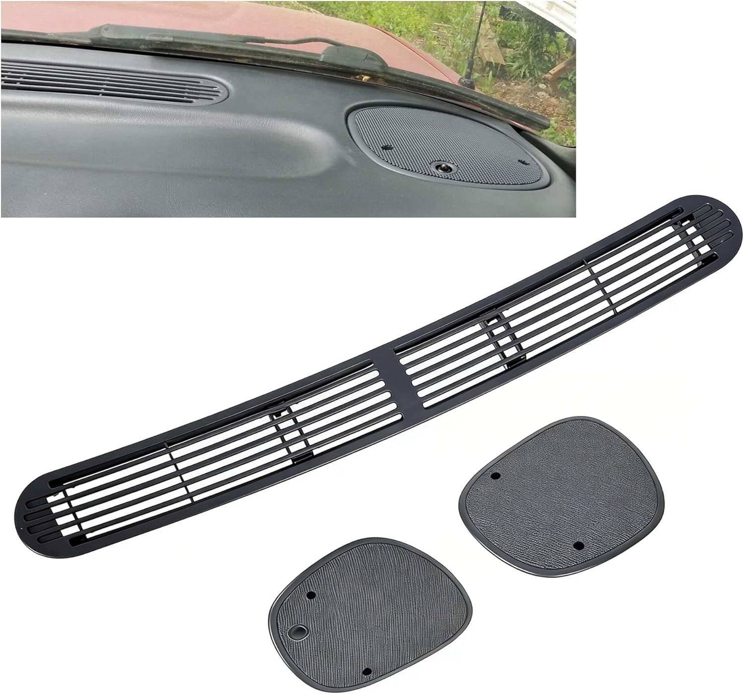 ALMULOO Dashboard Defrost Grille Speaker Cover Compatible with 1998-2005 Chevrolet Blazer S10 1998-2001 GMC Jimmy Oldsmobile Bravada 2004 GMC Sonoma Center Grill Dash vent trim Panel Board Bezel