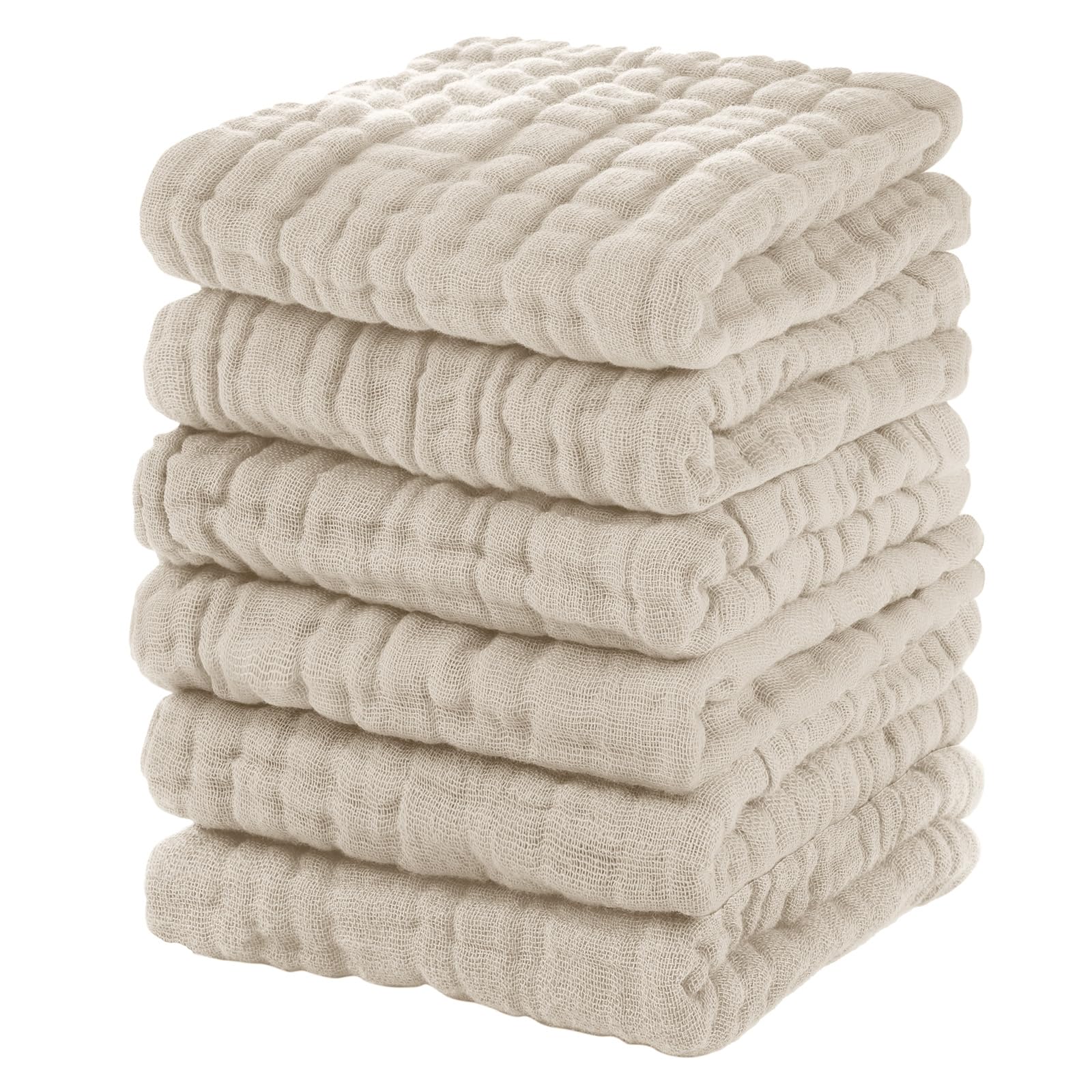 Unnivoll Muslin Burp Cloths Baby 12''X12'', Baby Washcloths 6 Pack, 100% Cotton Baby Wash Cloths Absorbent and Soft for Newborn Infants Kids Boys