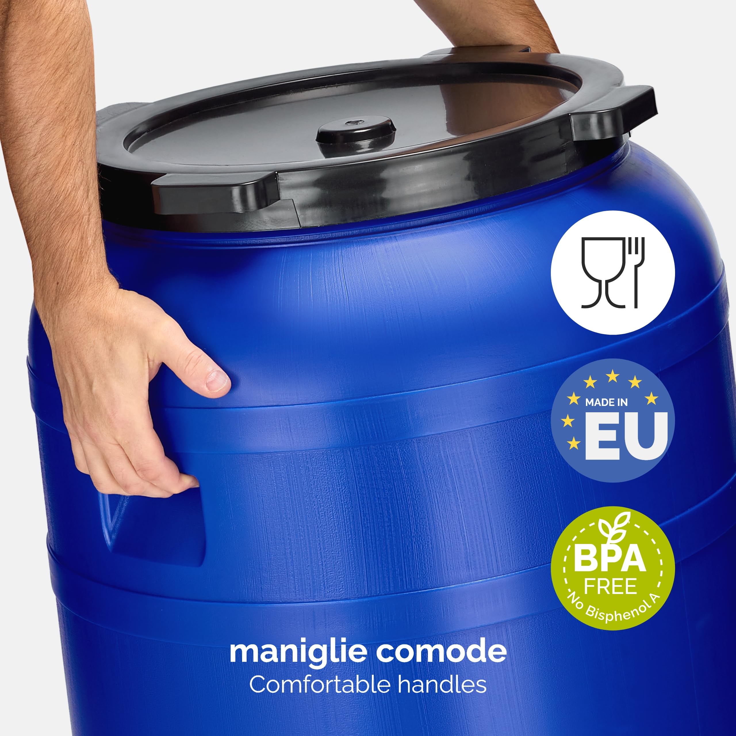 Garronda tanica acqua con rubinetto BPA-free da 200 litri con rubinetto, serbatoio per acqua, ideale come bidone per il giardino GD-0092, Blu