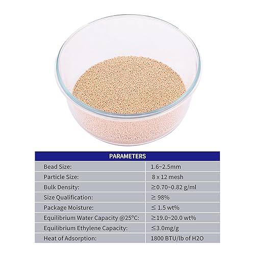 Vista 4 de HFS (R) Tamiz molecular Zeolita 8X12 Malla Desecante Perlas Reutilizables (500G, 3A)