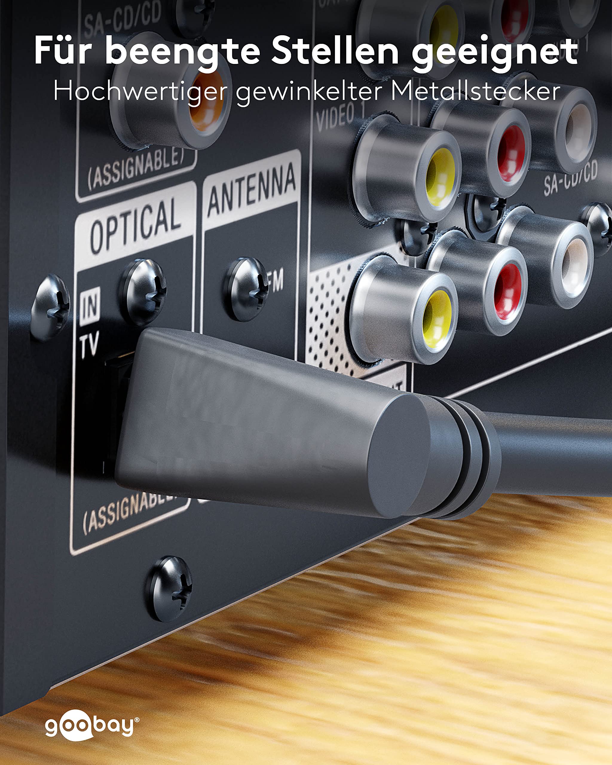 Goobay 41594 - Cavo Toslink 90° (spina Girevole A 360°), 1 M - Foto 7