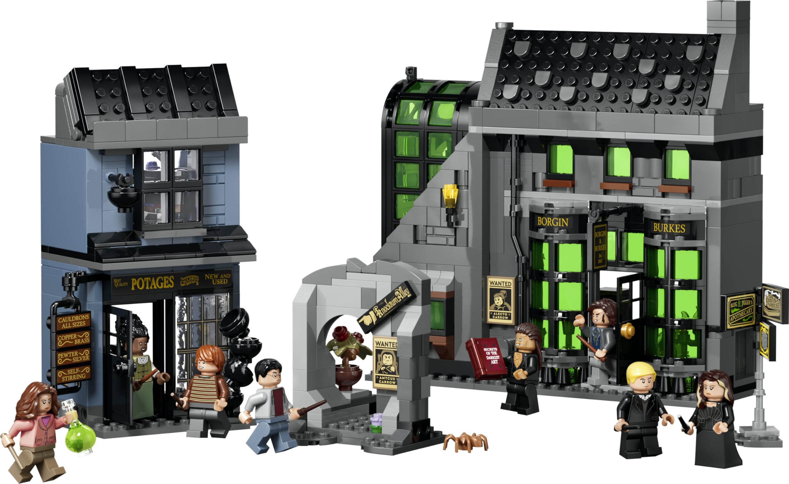 LEGO Harry Potter Zaubererläden in der Winkelgasse Spielzeug - Miniatur Modellbau mit 8 Minifiguren & sammelbarem Patronus - Kinderzimmer Deko - Geschenk für Mädchen, Jungen & Fans ab 8 Jahren - 76471