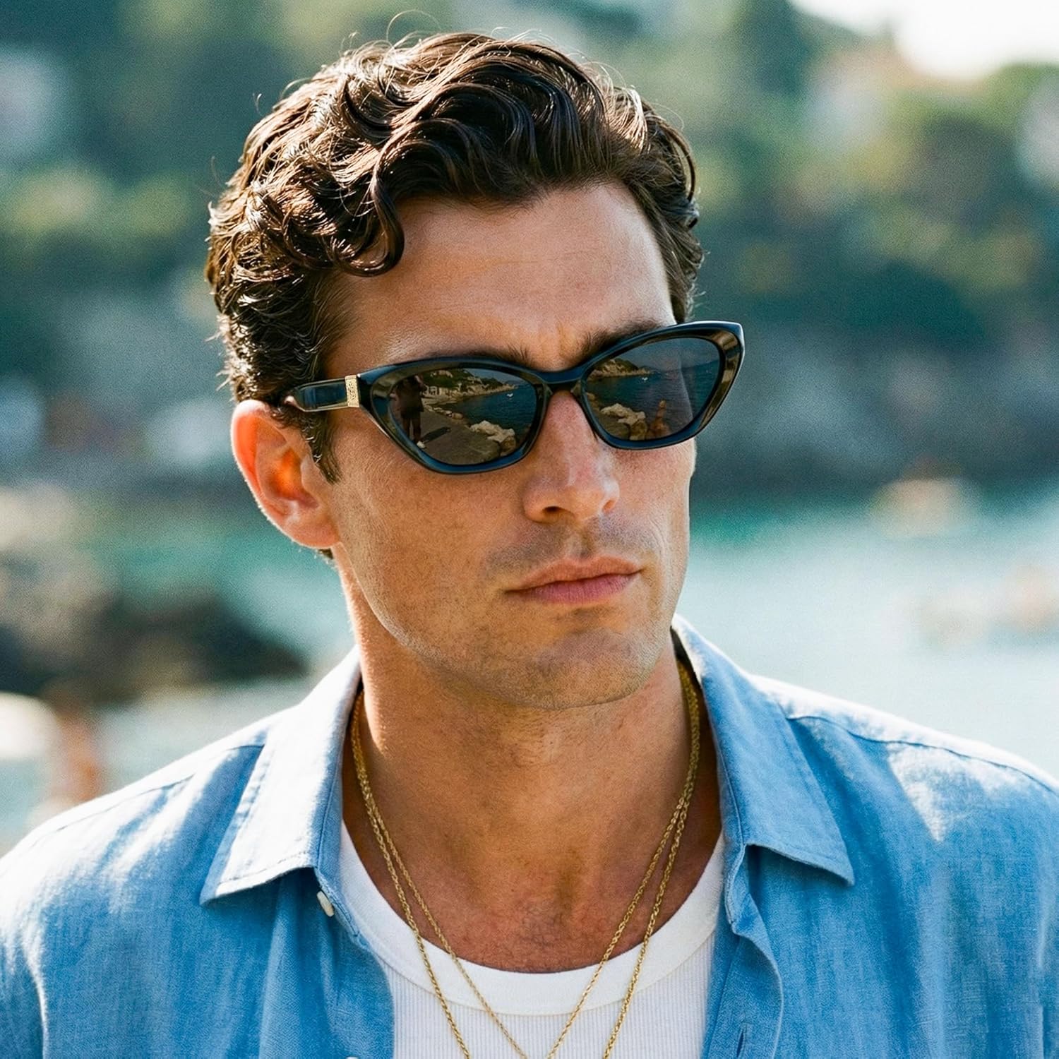 FEISEDY Retro Cat Eye Sunglasses for Women 90s Square Chic Chunky Small Frame Men Sun Glasses B9173 - Image 4