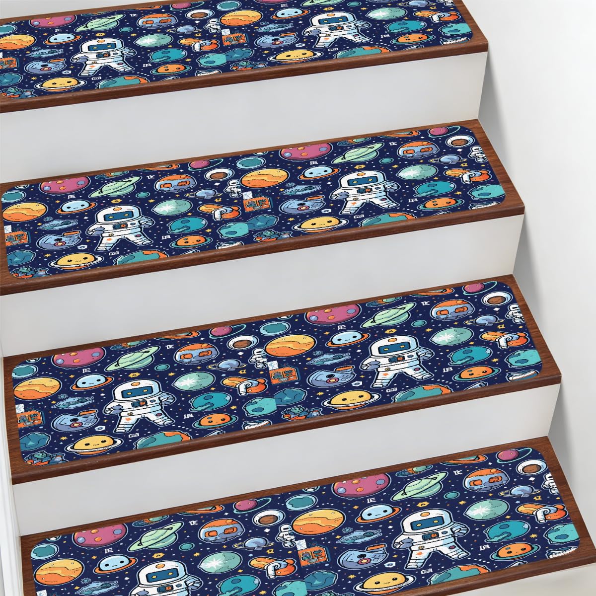 Alfombras para escaleras de interior seguras para niños diseño divertido espacio