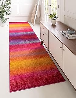Rugs.com Hyacinth Collection Rug â€“ 10 Ft Runner Multi Medium Rug Perfect for Hallways, Entryways