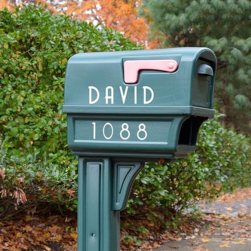 Miniatura 9 de Kit de letras del alfabeto de vinilo autoadhesivo rojo de 2 pulgadas, números de buzón moderno para buzón, letreros, ventanas, puertas, automóviles,