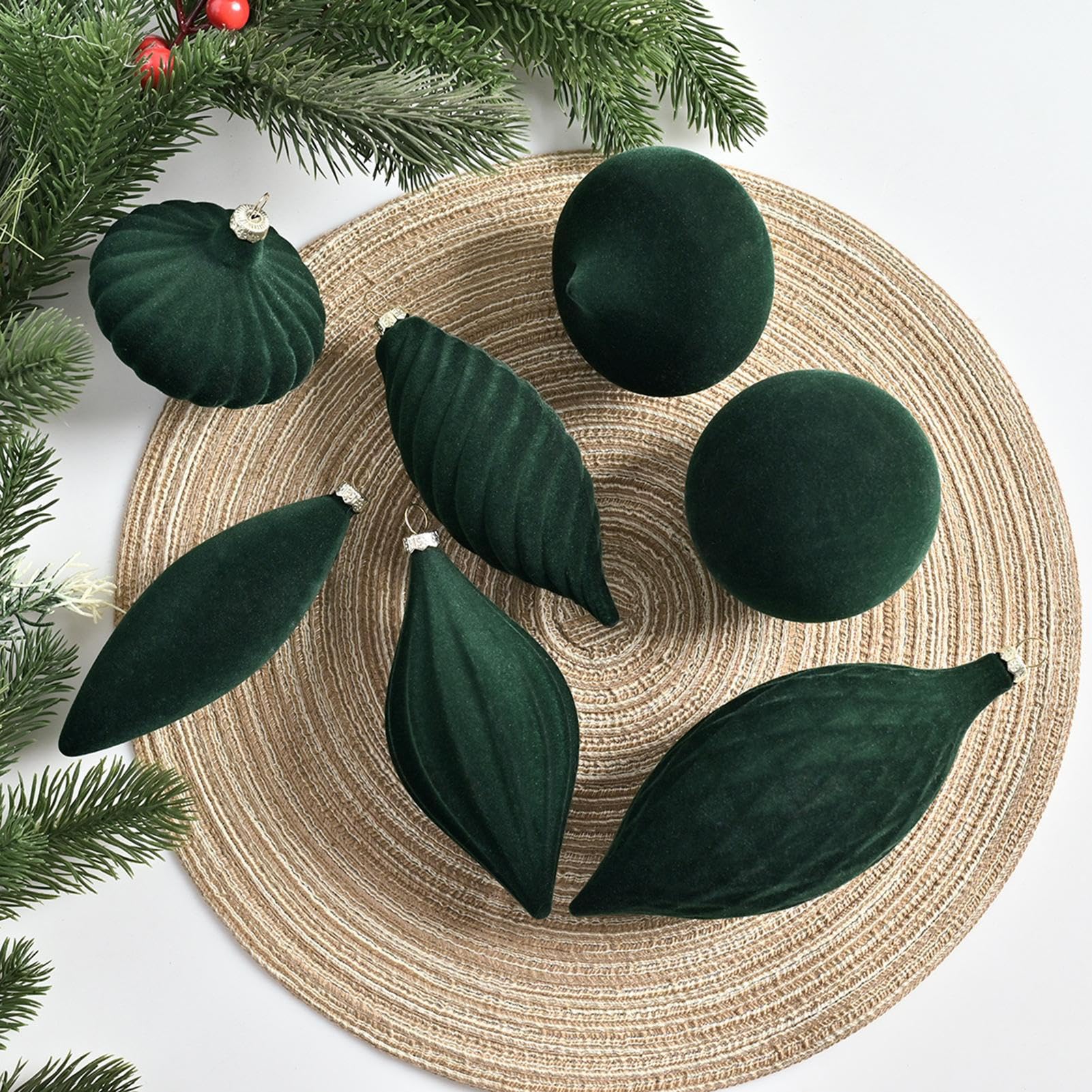 Samt Weihnachtskugeln Ornamente Bruchfest Gemischt Aufhängbar Stilvoll