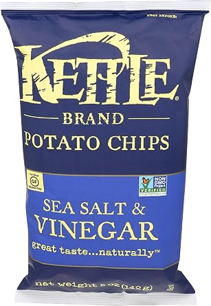 Kettle Brand, Potato Chips Sea Salt & Vinegar, 5 Ounce