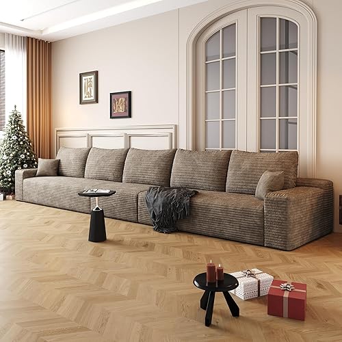 Modern Modular Sectional Couches Sofa, 168 Inch Cloud Sectional Couch with Deep Seat, Upholstered Convertible Sofa Bed for Living Room Bedroom