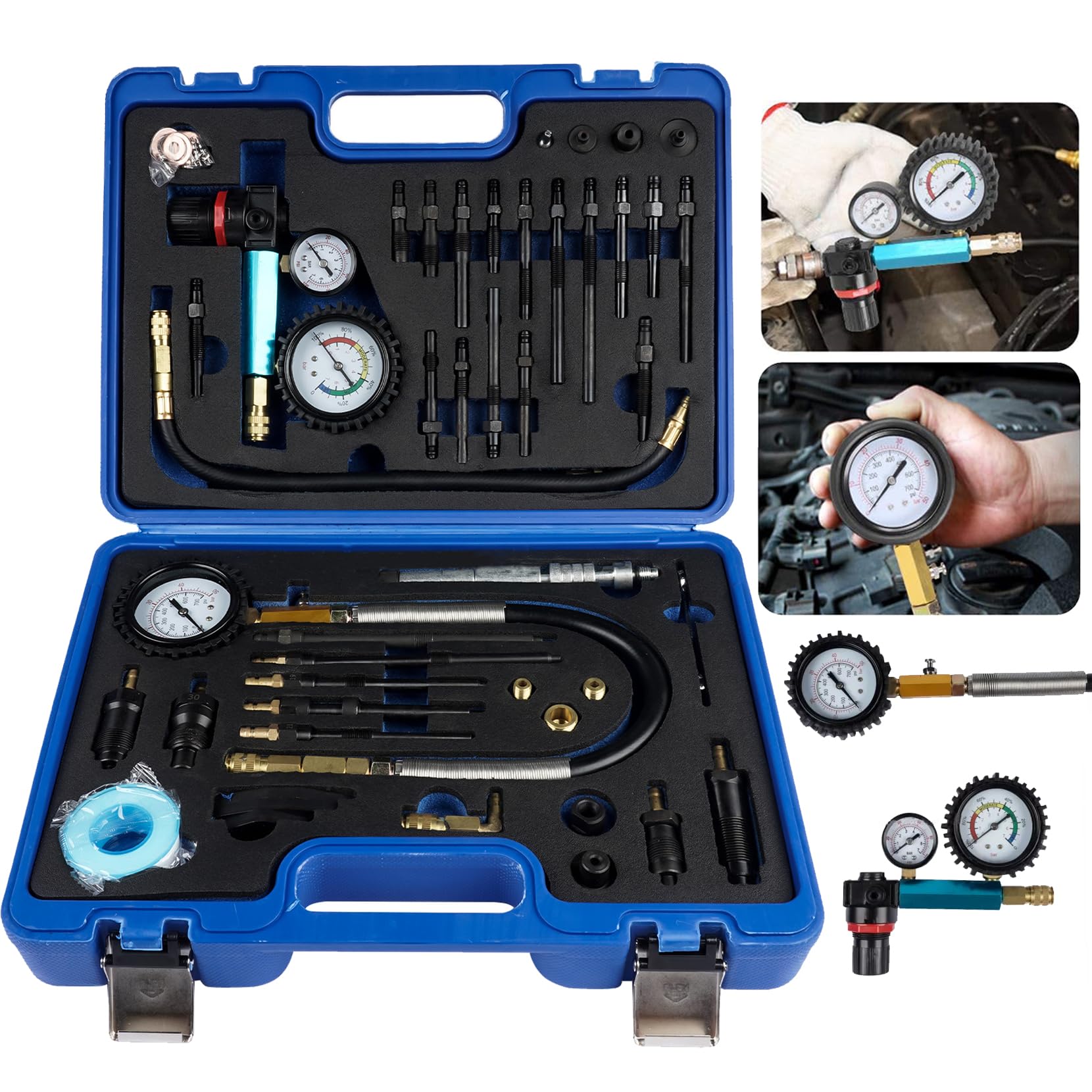 Test Compressione Per Motore Diesel Manometro A Misuratore Set Auto - Foto 8