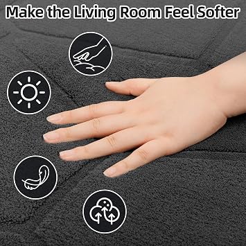 Large Rugs Living Room 160X230cm Grey Fluffy Washable Rugs