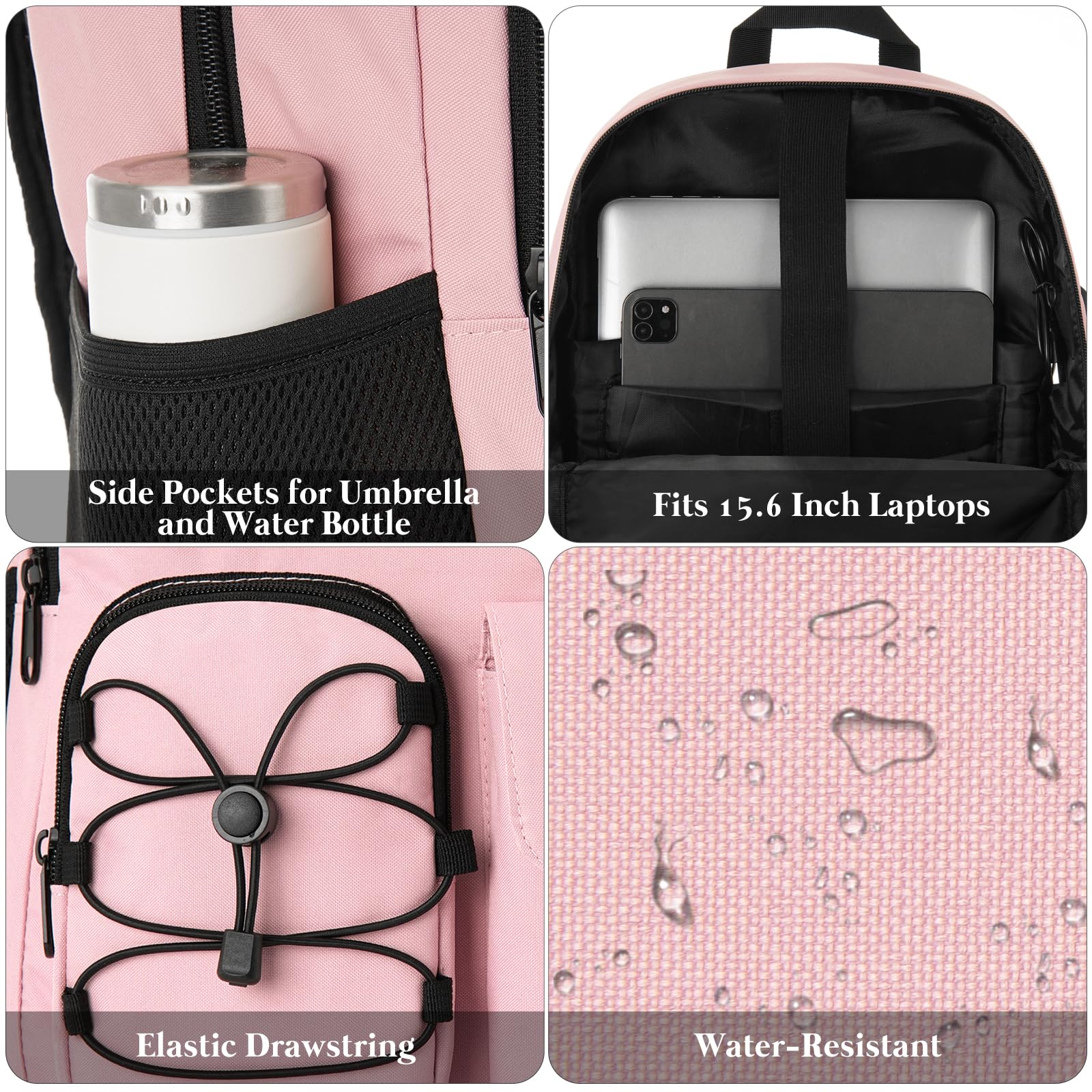 YAMTION Zaino per la scuola per donne e uomini, zaino per computer portatile, per viaggi, università, scuola secondaria, borsa per libri per ragazze e ragazzi