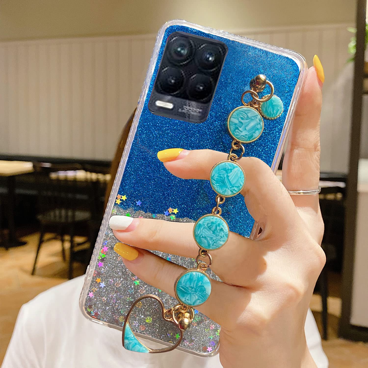 KC Back Cover for Realme 8 Pro 4G, Epoxy Dry Fixed Non Movable Glitters Stars with Round Marble Bracelet Holder Soft Silicone Back Case (Blue) (B0B8NZPDZT) Amazon Price History, Amazon Price Tracker