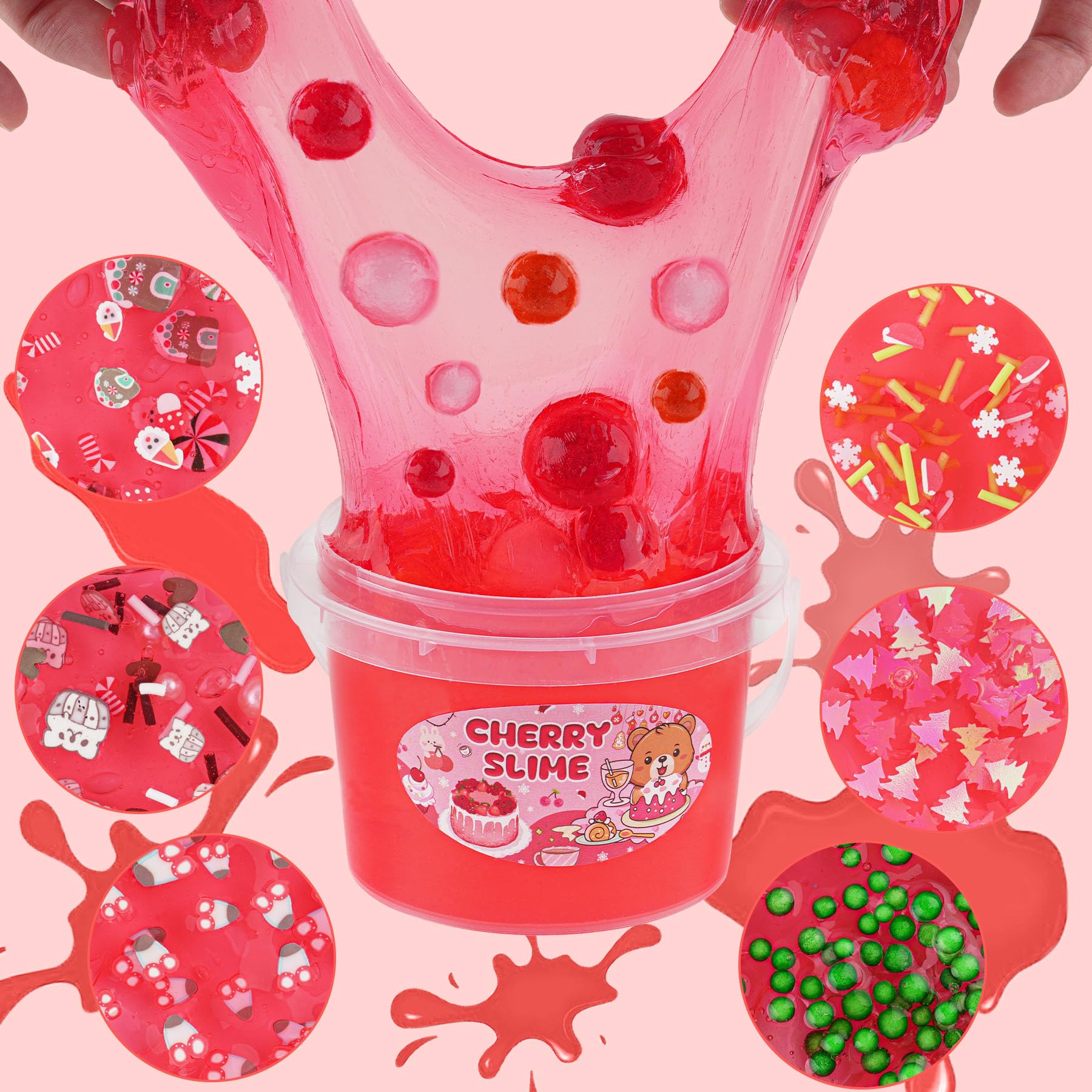 Red Gloop Red Clear Slime Valentine Hearts Clear Red Slime | The Slime Company