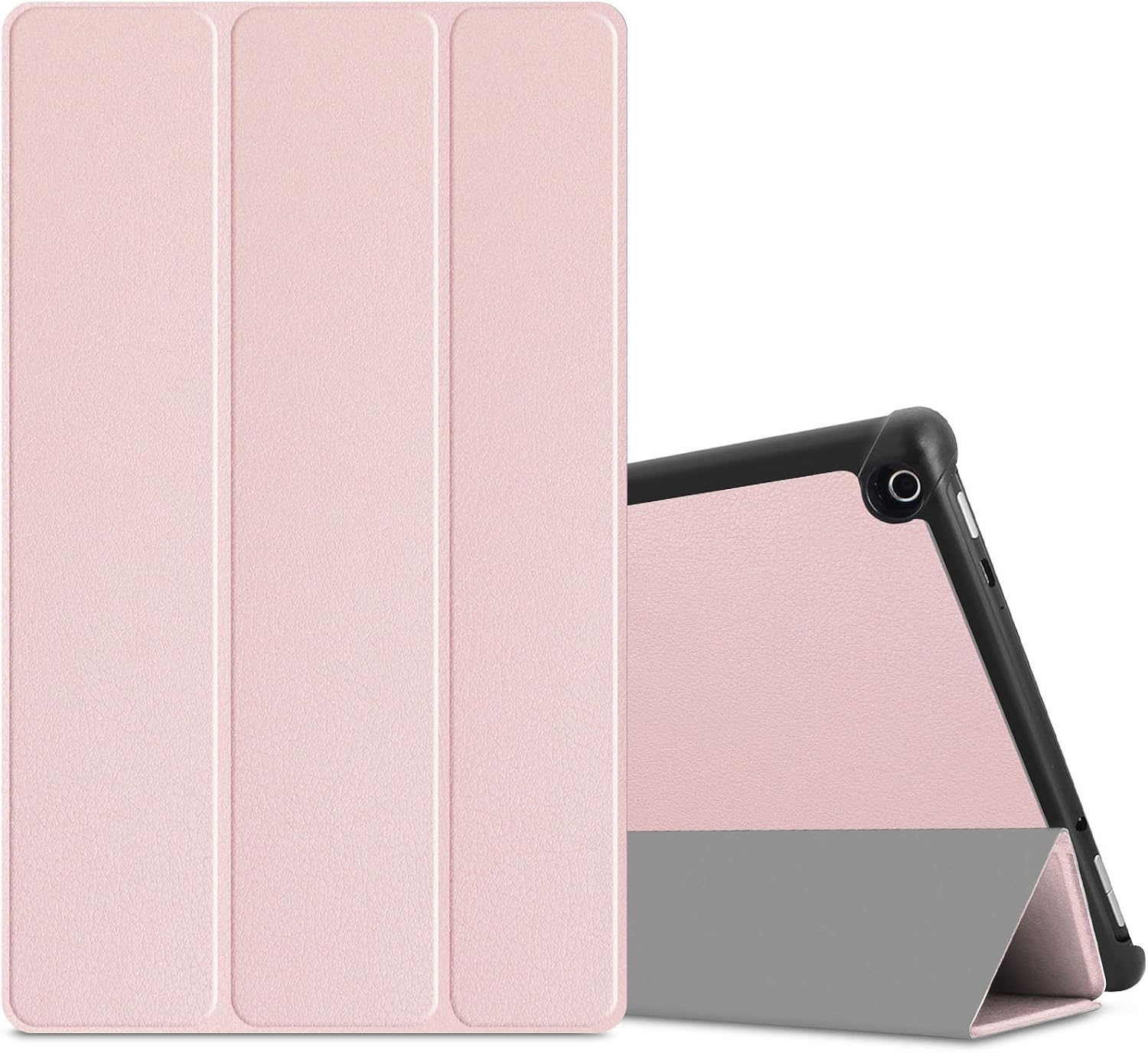 Infiland All-New Fire HD 10 2017 Case - Tri-Fold Ultra Slim Stand Smart Case Cover for All-New Amazon Fire HD 10 (7th Generation, 2017 Release), Rose Gold