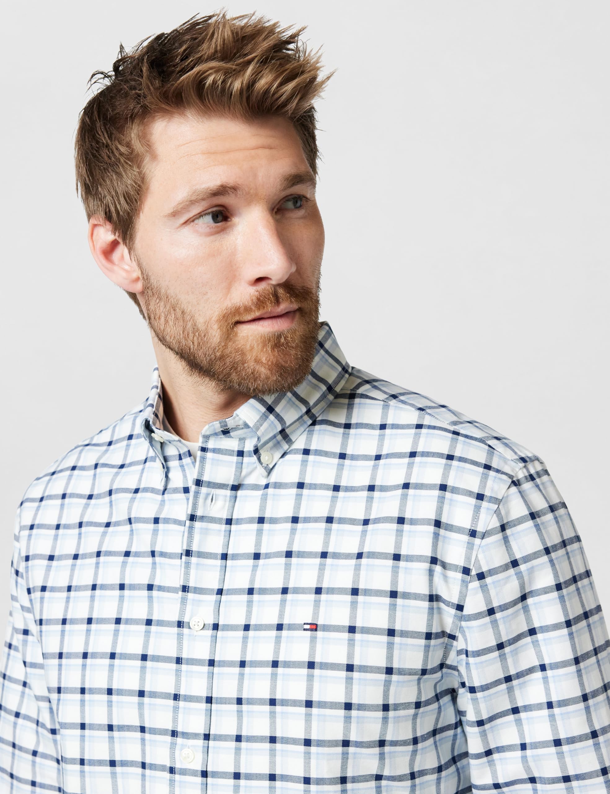 Tommy Hilfiger Herren Hemd Heritage Oxford Easy Check Regular Fit