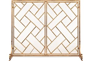 2-Panel Handcrafted Wrought Iron Fireplace Screens
