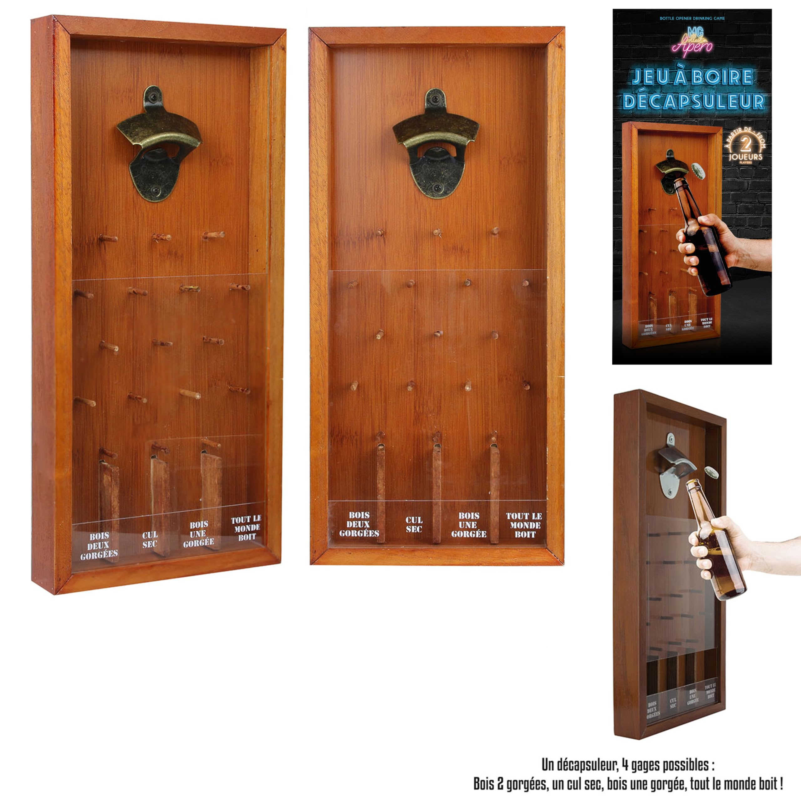 Décapsuleur En Bois Forme Originale - Cadeau Humoristique - 15.2cm - Marron
