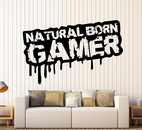 Vinilo calcomanía decorativo para pared cita de Gamer video game Teen habitación pegatinas de tamaño grande decoración (ig3842)