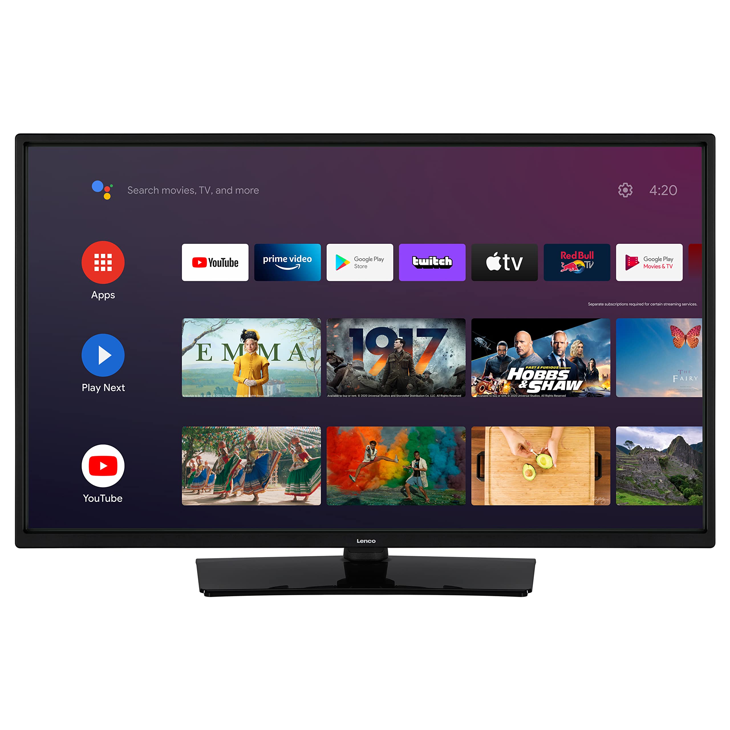 Lenco LED-3263BK (V2) – Smart TV Android de 32" (81 cm), HD Ready, Chromecast, HDR, Wi-Fi, 3X HDMI, Bluetooth, Entrada 12V - Negro