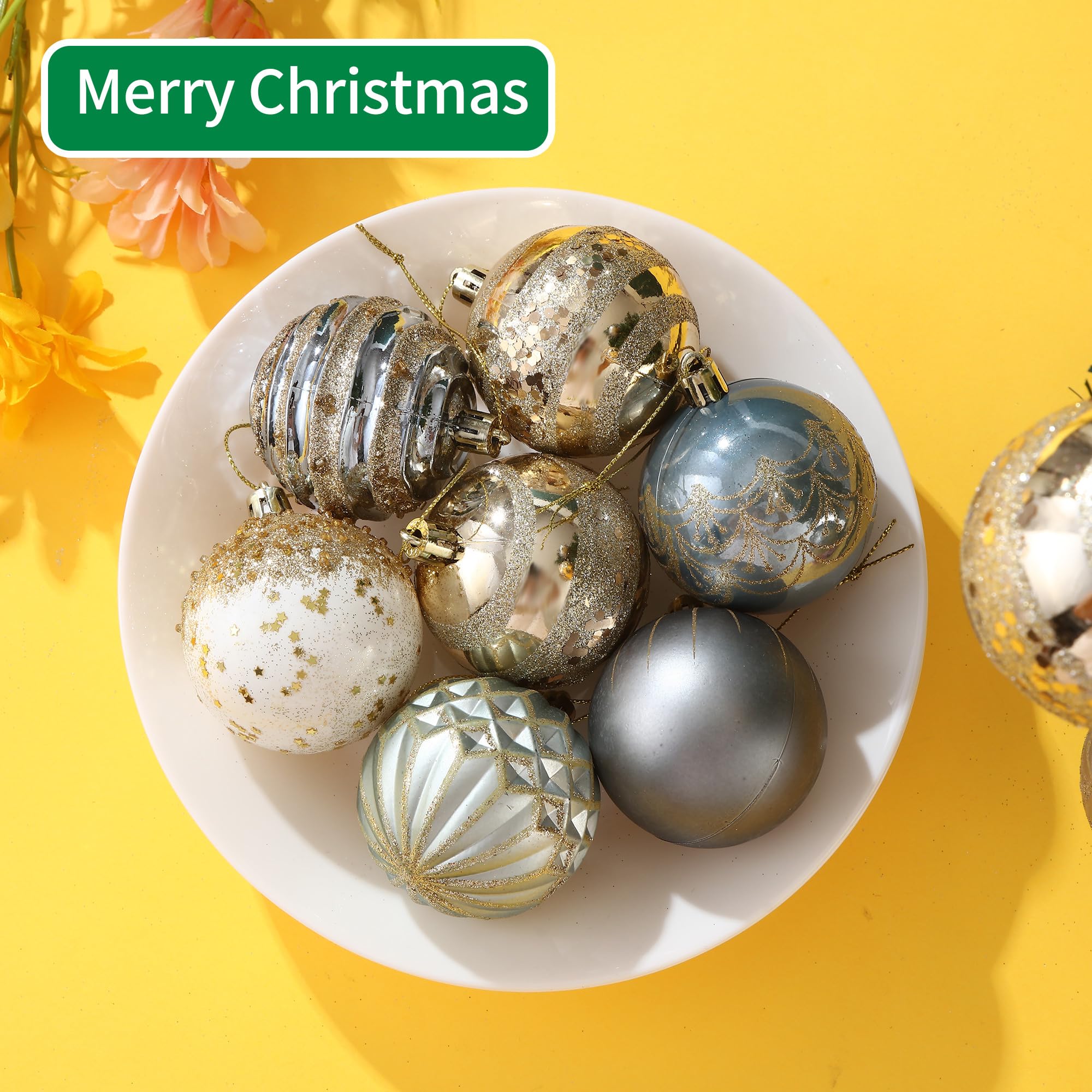 Lot De 30 Boules De Noël Pour Sapin De Noël - 6 Cm - En Plastique Incassable - Décoration D'arbre De Noël à Suspendre - Décoration De Noël - Doré