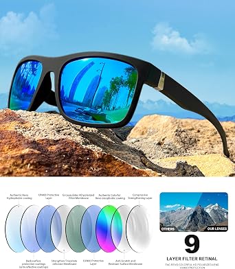 KALIYADI Mens-Sunglasses Polarized-Sunglasses-Men: Polarized Sun Glasses With UV400 Protection for Driving Fishing