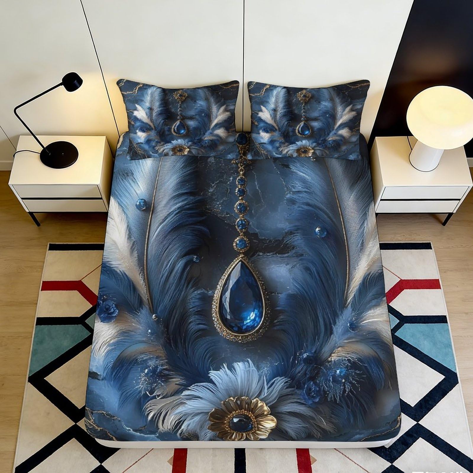 3D Printed Forest Squirrel Fitted Sheet Microfiber Deep Pocket Bedroom Non-Slip Squirrel Mattress Fitted Cover Washable 90x200x25cm