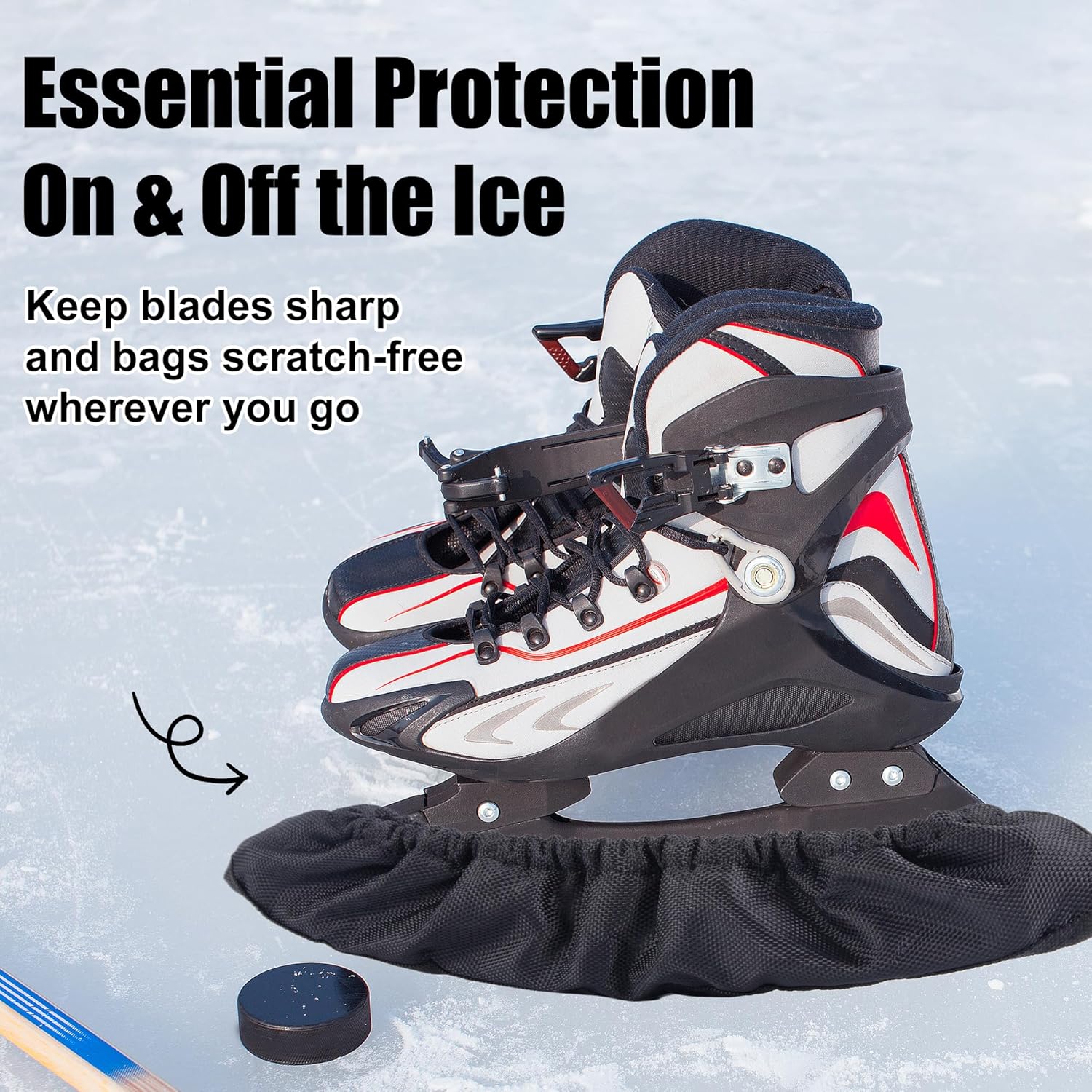 プレミアムアイススケートガード &ndash; 保護、耐切断性、耐水性のブレードカバー ホッケースケート、フィギュアスケート、アイススケート用