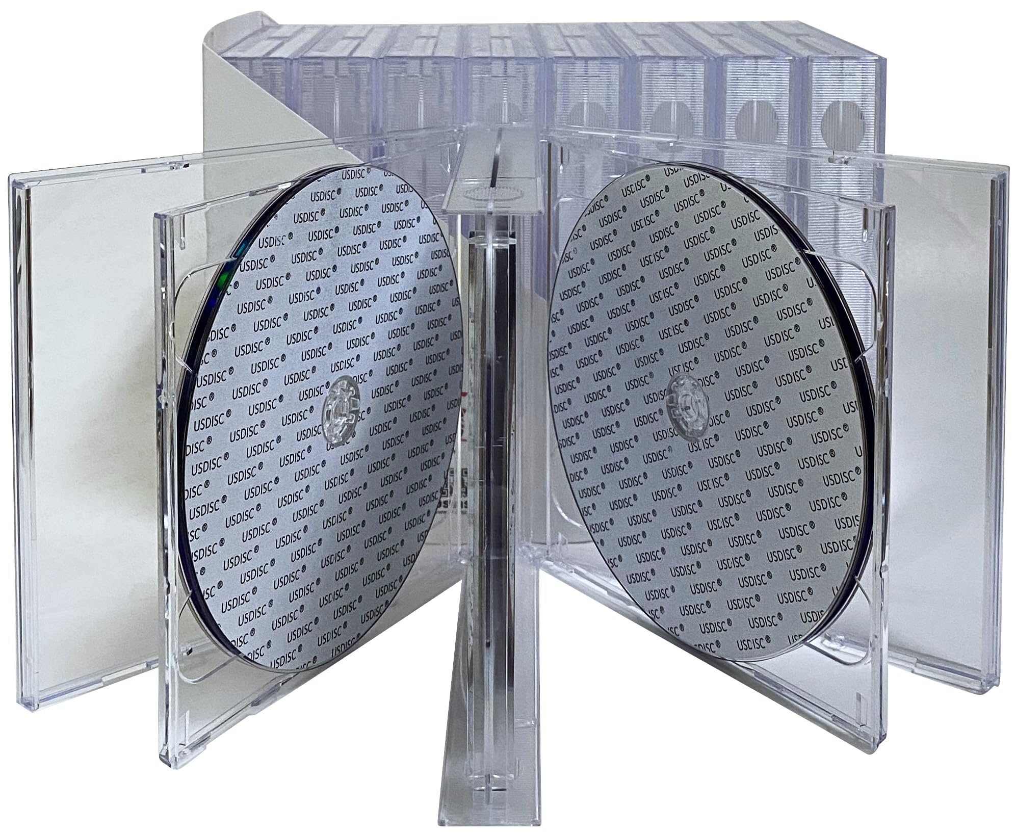 USDISC Estuche para CD Jewel Cases Chubby 24 mm, Sextuple 6 Disc, transparente, paquete de 25