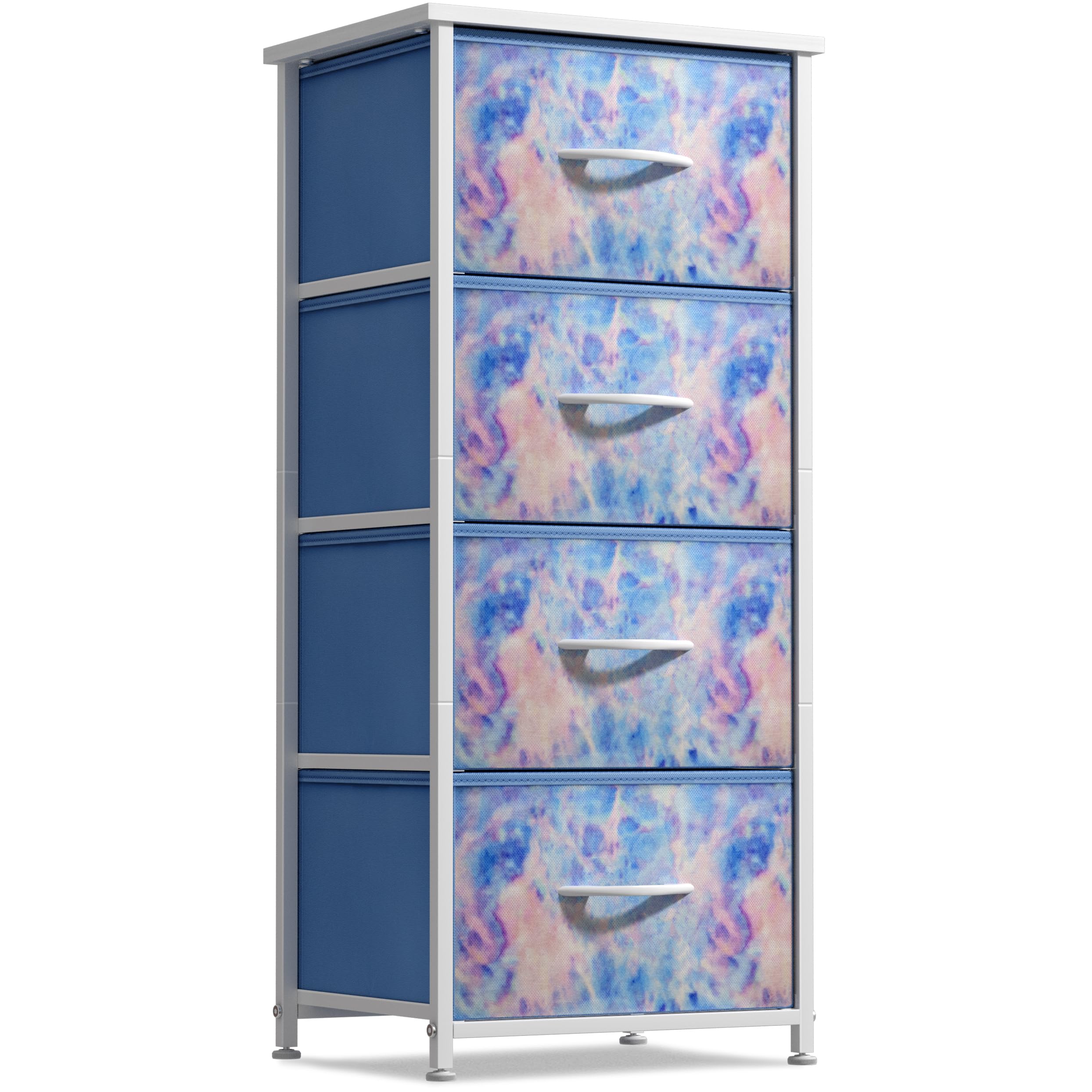 Sorbus Dresser, Wood Top &amp; Fabric Drawers (Tie-Dye Blue)