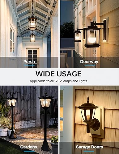 Miniatura 4 de KINDEEP Bombillas LED A19 para exteriores, con sensor de luz de encendido y apagado automático, 3000 K blanco cálido, base E26, 900 LM, 9 W