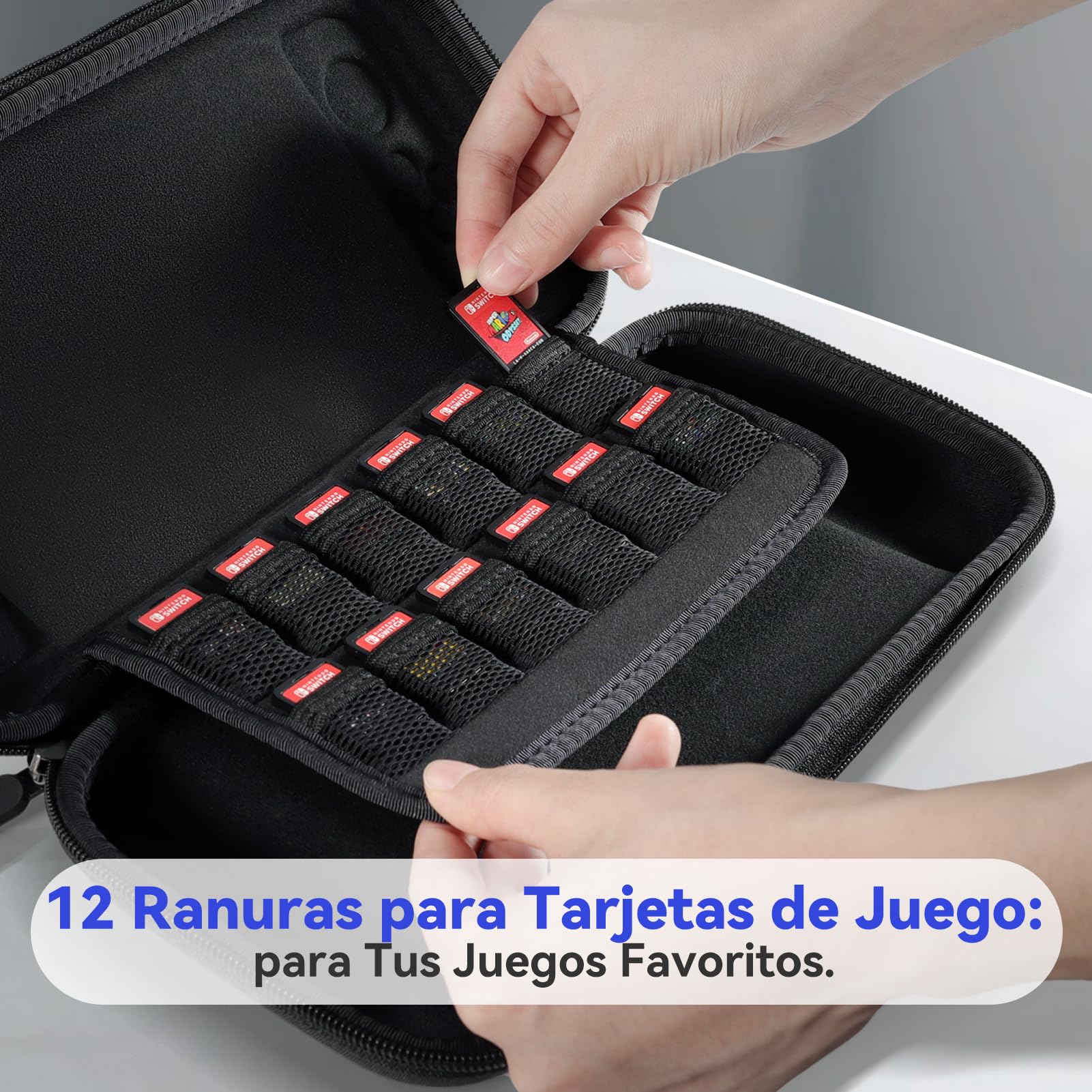 HSIEHMIEN Fundas de Transporte para Nintendo Switch 2 (2025), Estuche Delgado Case con 12 Ranuras para Tarjetas de Juego, Funda Rígida para Consola y JoyCons