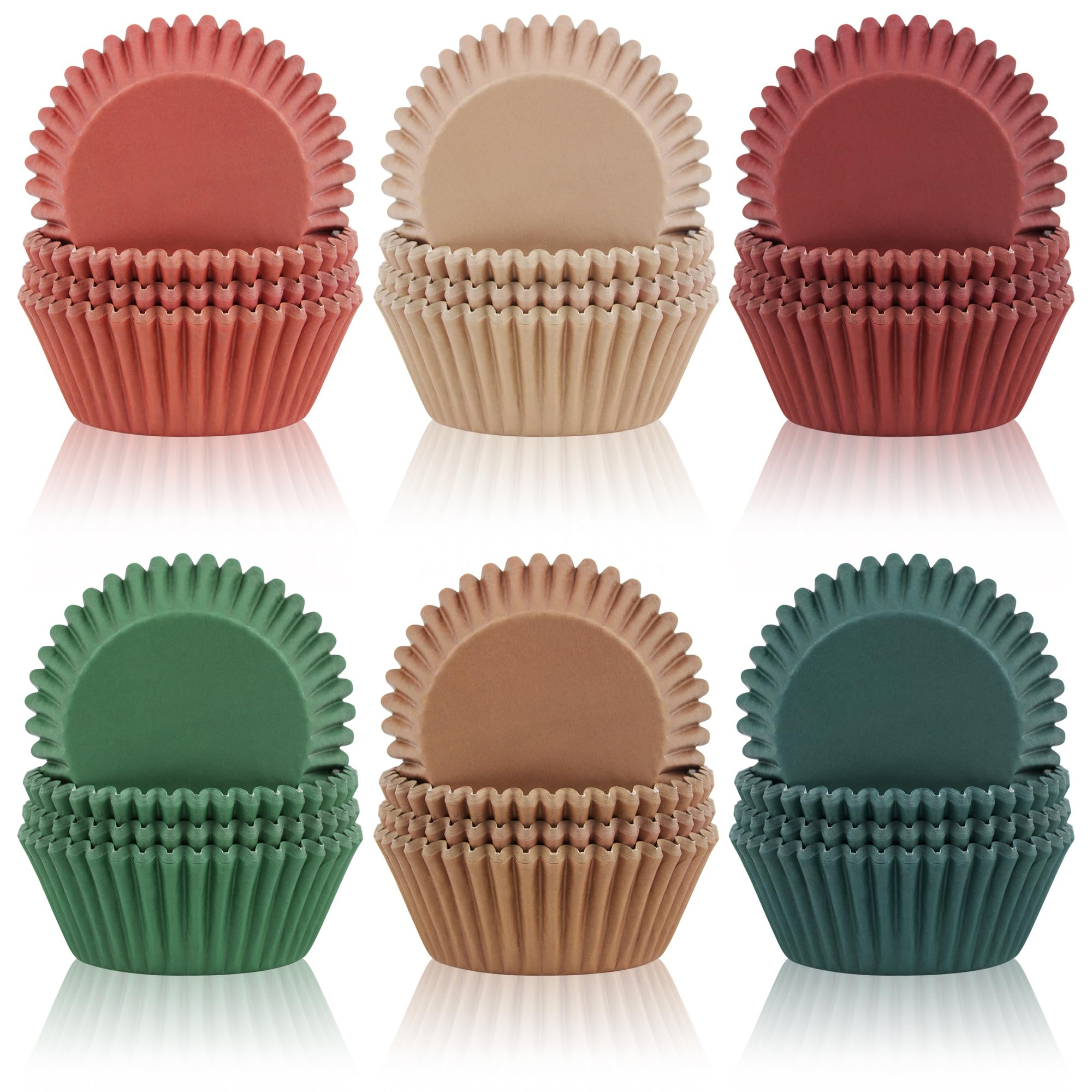 600 Pcs Fall Cupcake Liners, Autumn Paper Baking Cups, 6 Colors