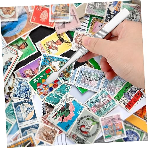 Miniatura 4 de 2 pinzas de sello de acero inoxidable con diseño de extremo plano para colección de joyas y cuentas, mango moleteado de agarre cómodo fácil de