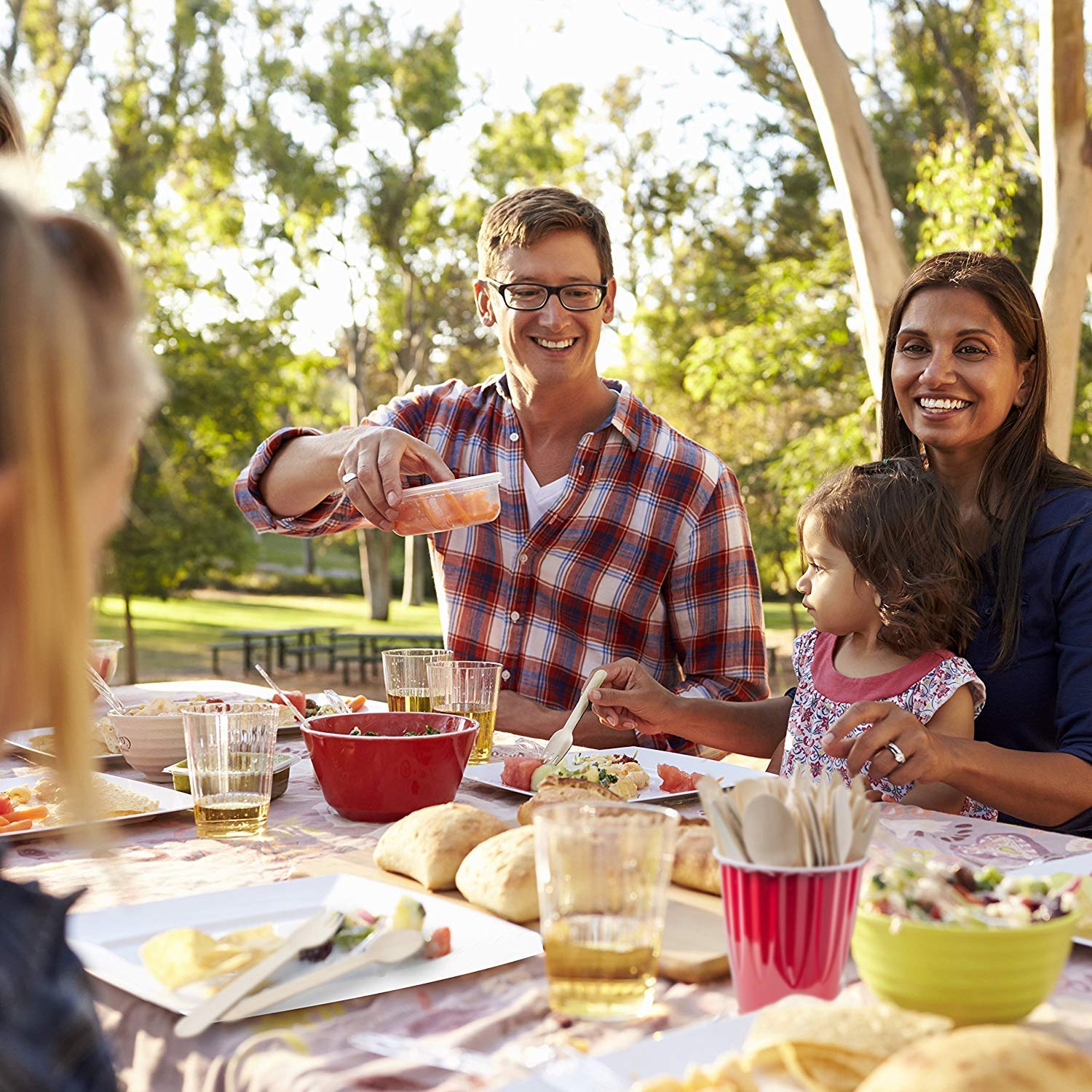 Posate usa e getta in legno biodegradabili compostabili, set per feste campeggio picnic 100 pezzi