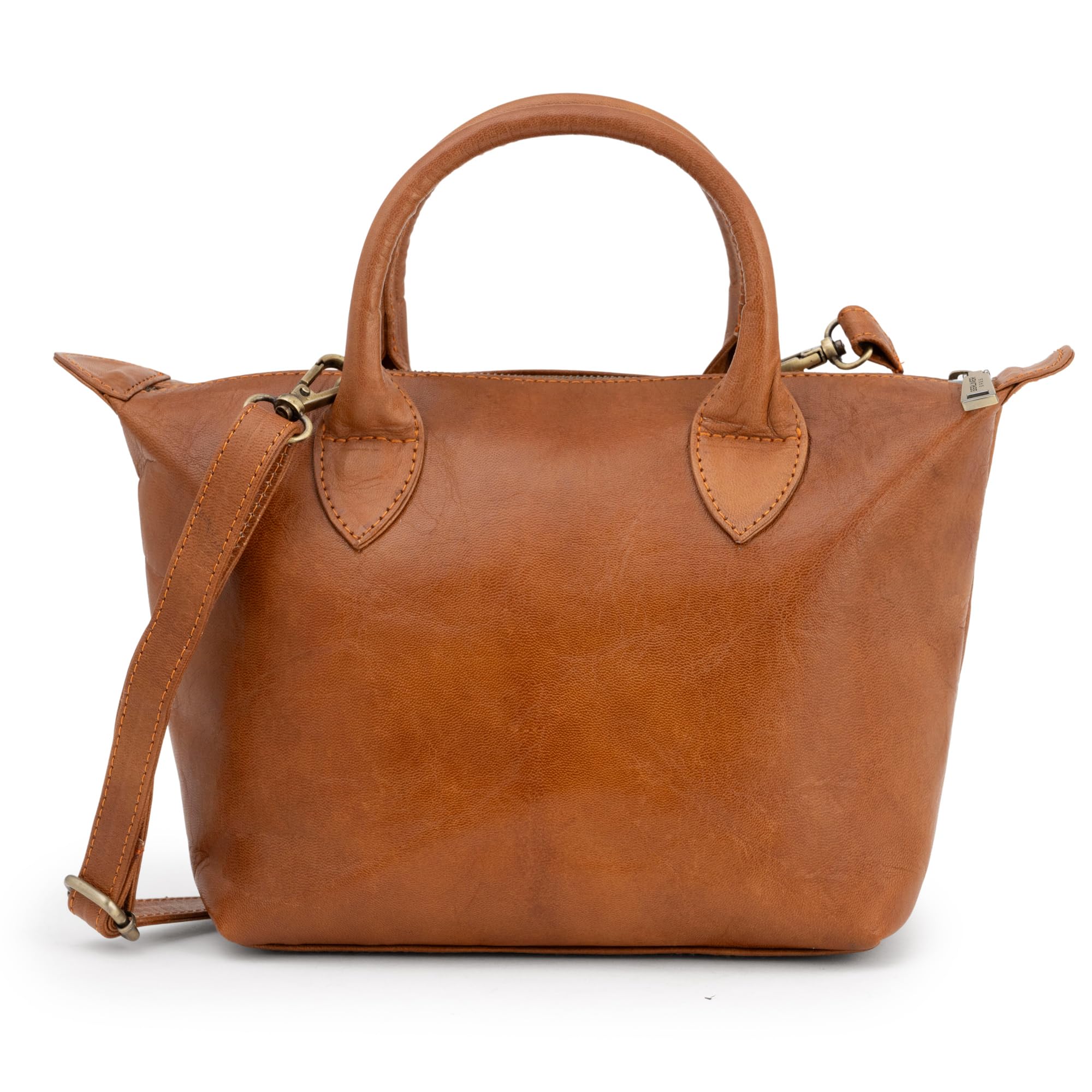 BERLINER BAGSVintage Genuine Leather Shoulder Bag Louise, Small Crossbody Handbag, Purse for Women - Brown