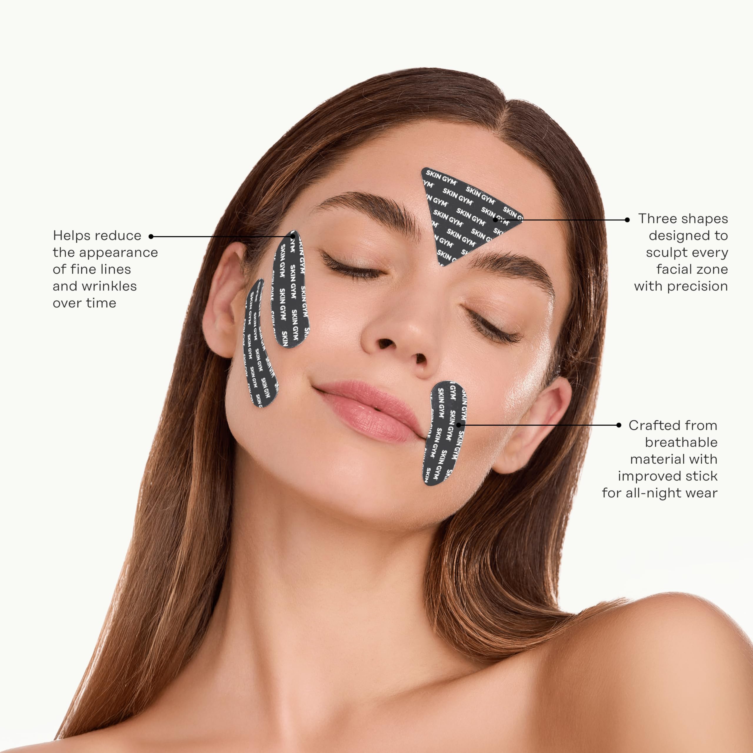 Skin Gym Face Tape Wrinkle Patch Bundle, 45 Pre-Cut Overnight Strips
