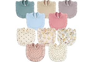 10 Pcs Boho Baby Bibs for Unisex Boys and Girls