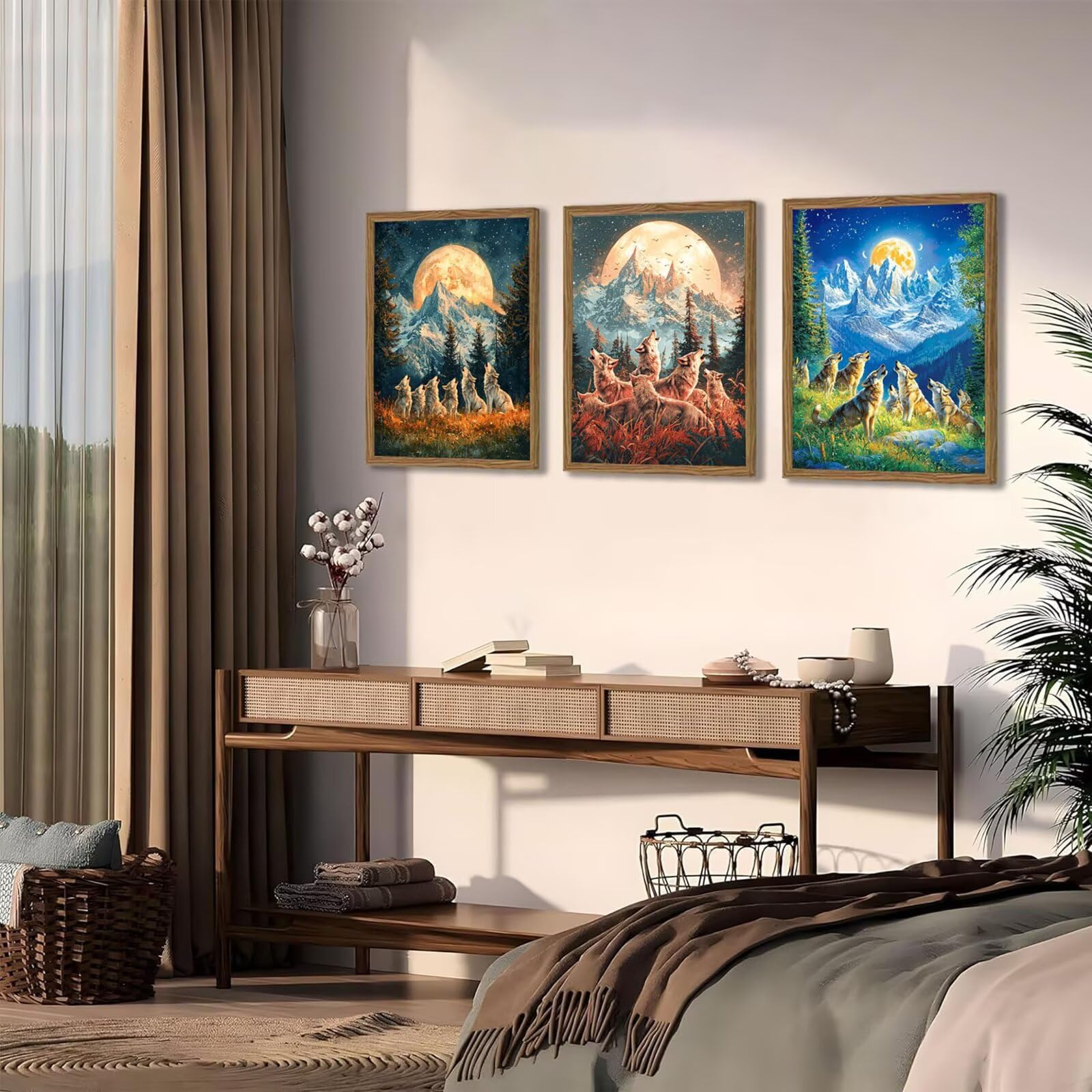 Cnyaunfi 3 Pezzi Animali Pittura Diamante Fai-Da-Te 5D Blu Diamond Painting Kit Completo per Hobby Creativi Adulti, Pittura Diamante Artigianale Per La Decorazione Della Parete Di Casa 60x80cm YF-3341