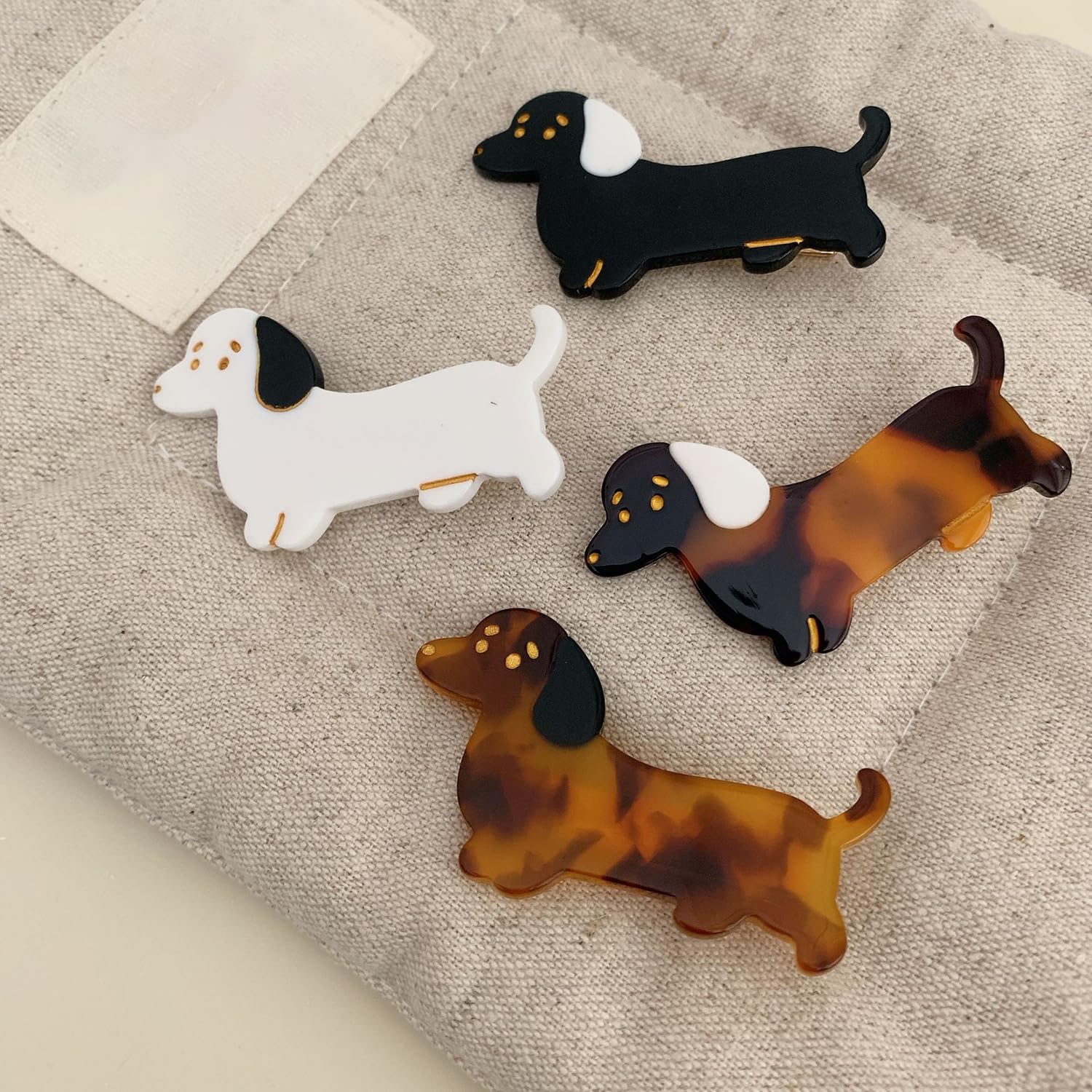 4PCS Dachshund Hair Clips,Cute Dog Hair Claw Clips Cellulose Acetate Hair Accessories Dachshund Gifts for Women and Girls - Image 3