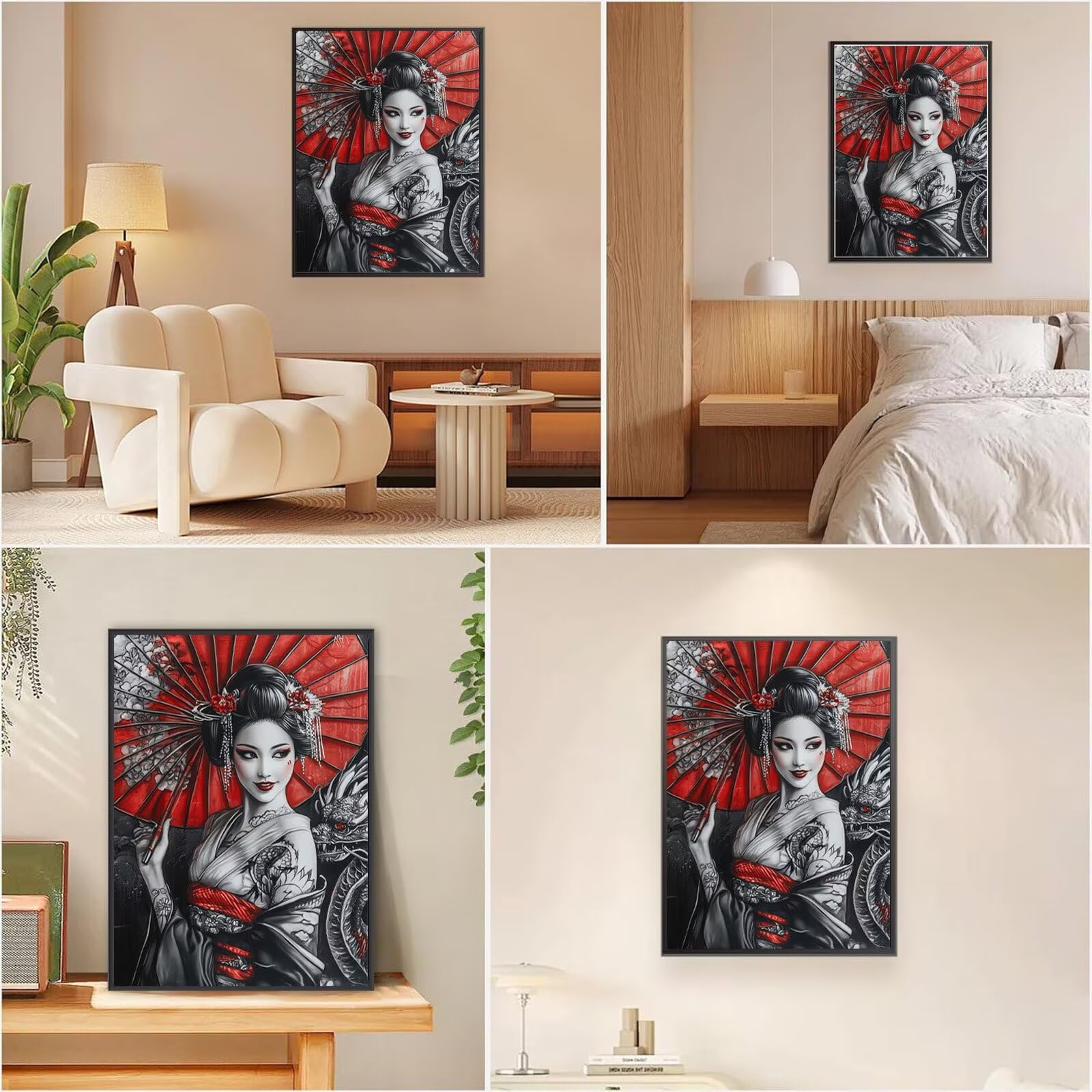 Diamond Painting Erwachsene Japan 5D Diamond Painting Frau DIY Set Erwachsene Anfänger, Vollbohrer Diamanten Malerei Stickerei Kreuzstich Bastelset für Zimmer Wand Deko Schlafzimmer 60x90cm, Model806