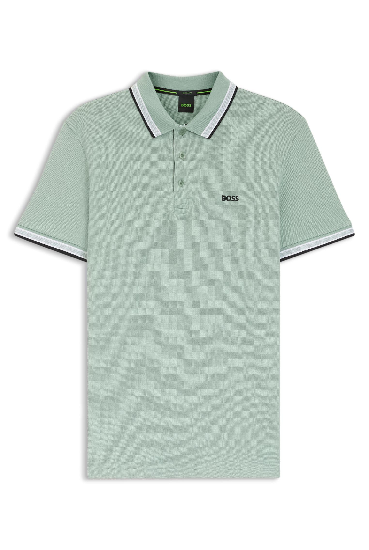BOSS Mens Paddy Contrast-Logo Paddy Polo Shirt in Cotton piqué